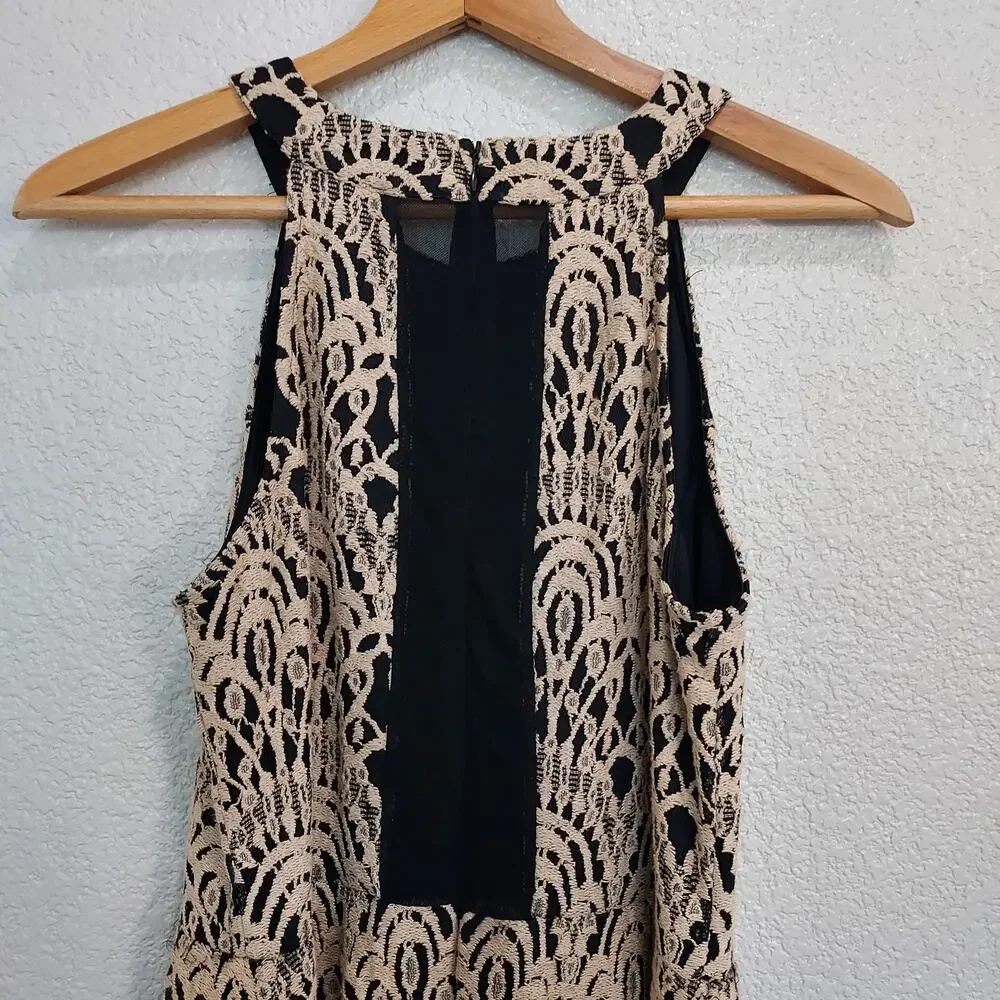 Altar'd State Cream Black Lace Cocktail Dress Size L